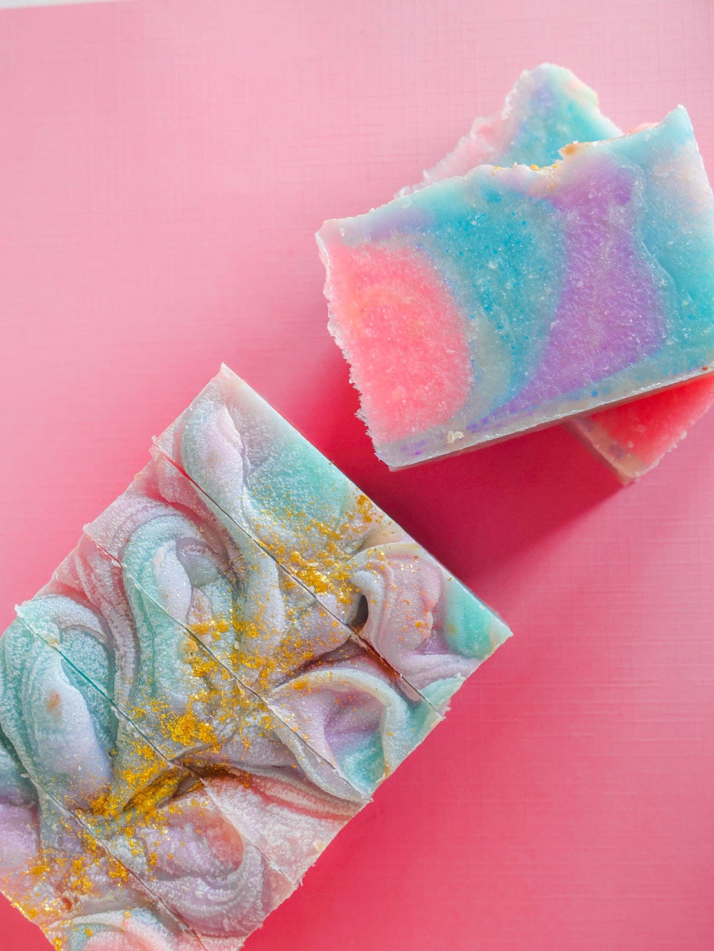 handmade natural bar soap in Unicorn by Rinse Bath & Body - alternate angle