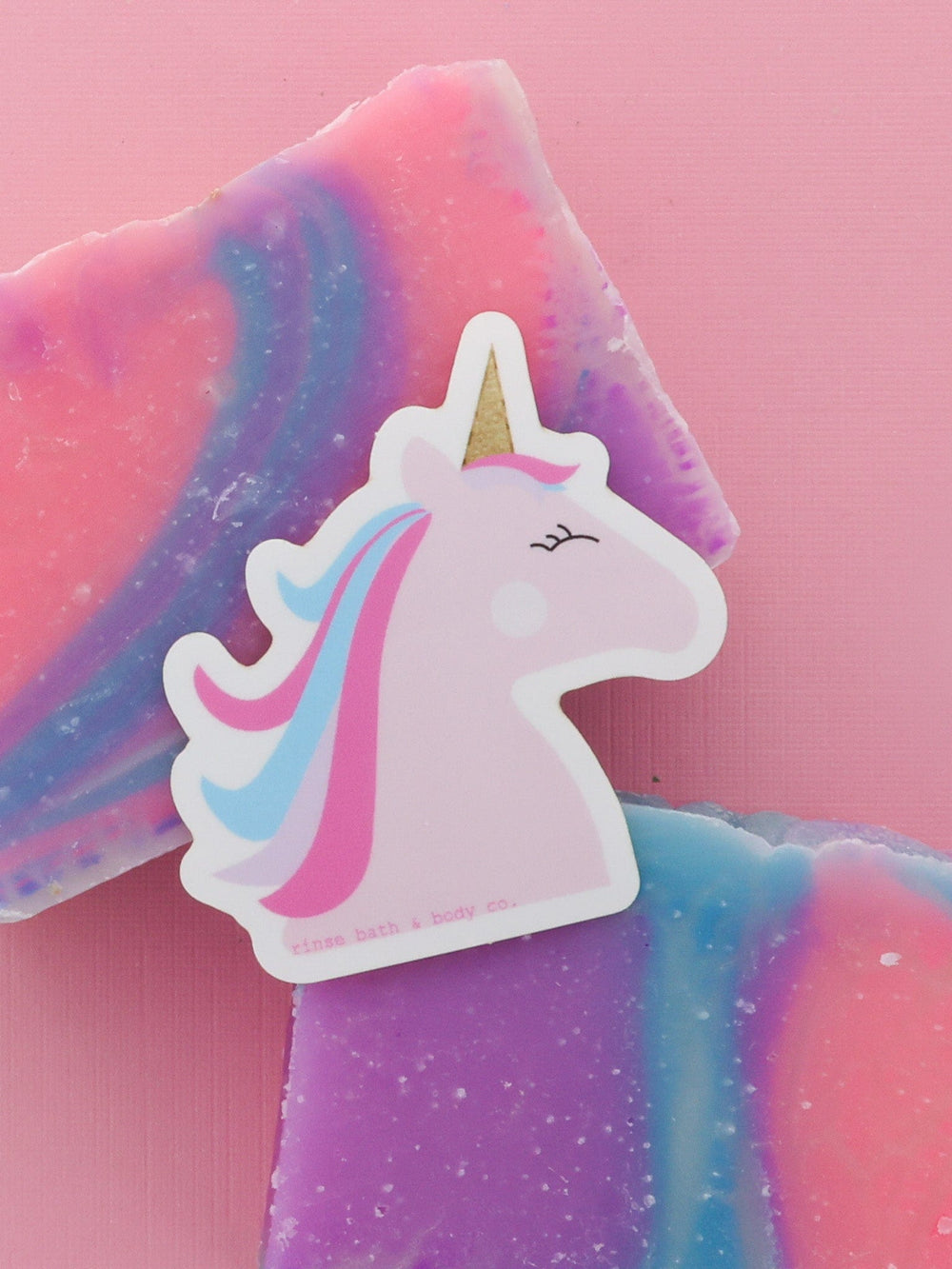 Rinse Unicorn Sticker - handmade natural product - detail view